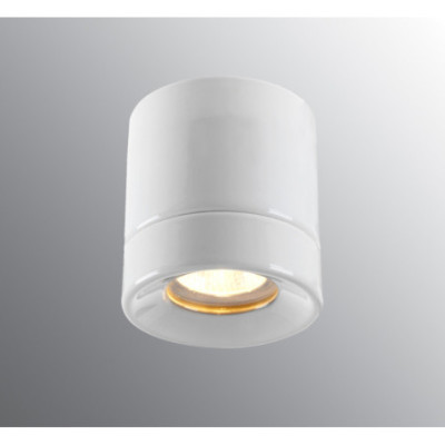 Biała lampa sufitowa Light On Downlight Sauna GU10, max 35W, porcelanowa oprawa IP44 Ifö Electric