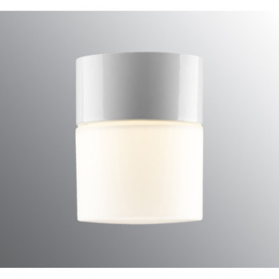 Biała lampa sufitowa, ścienna Sauna Opus 100/125, G9 max 25W, porcelanowa oprawa IP44 z mlecznym kloszem Ifö Electric