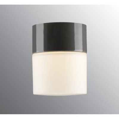 Szara lampa sufitowa, ścienna Sauna Opus 100/125, G9 max 25W, porcelanowa oprawa IP44 z mlecznym kloszem Ifö Electric