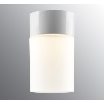 Biała lampa sufitowa, ścienna Sauna Opus 100/175, E27 max 40W, porcelanowa oprawa IP44 z mlecznym kloszem Ifö Electric
