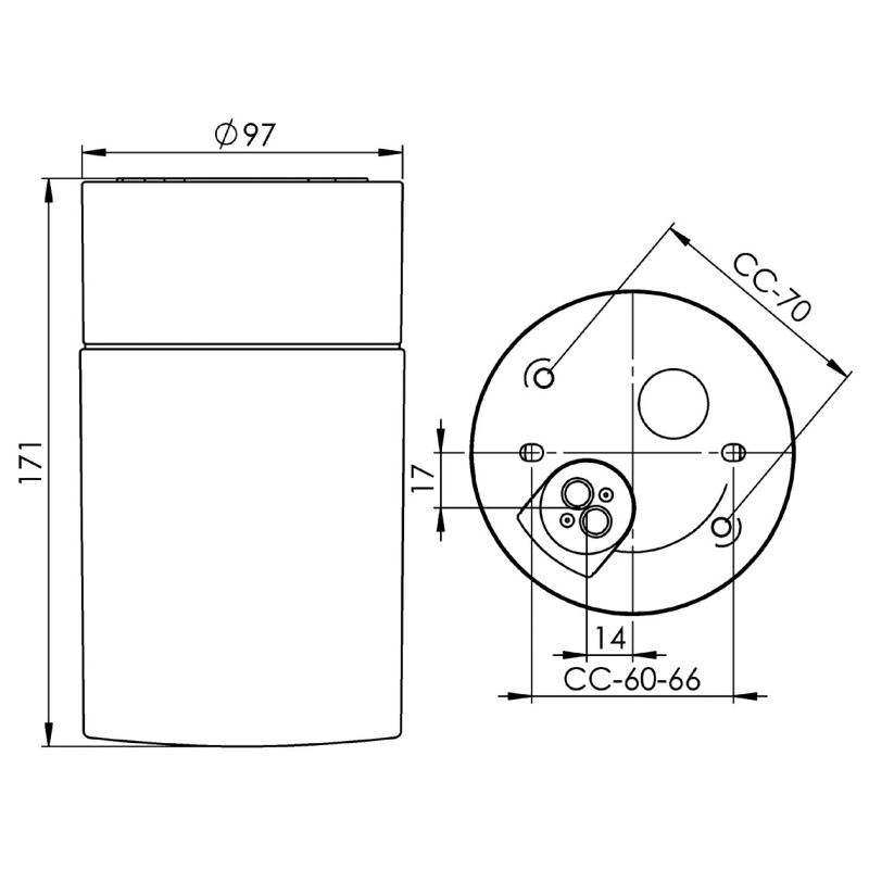 Biała lampa sufitowa, ścienna Sauna Opus 100/175, E27 max 40W/60W, porcelanowa oprawa IP44 z przezroczystym kloszem Ifö Electric