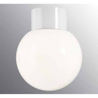 White Ceiling and Wall Light Classic Globe 180 LED 8 W 3000 K 800 lm Porcelain Light IP54 with Opal Glass Shade Ifö Electric