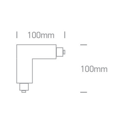 Make Your Light White Powered Left Corner Track Connector