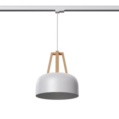 Make Your Light CASCO White/Natural Wood E27 3000 K 7.5 W 620 lm Track Pendant Light