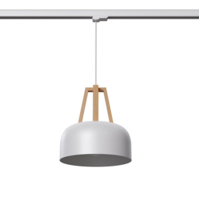 Make Your Light CASCO White/Natural Wood E27 4000 K 7.5 W 690 lm Track Pendant Light