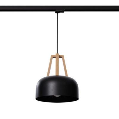 Lampa wisząca CASCO czarna/naturalne drewno E27 3000K 7,5W 620lm Make Your Light