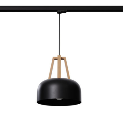 Make Your Light CASCO Black/Natural Wood E27 4000 K 7.5 W 690 lm Track Pendant Light