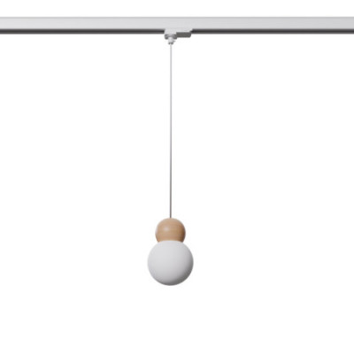 Make Your Light PEKKA White/Natural Wood G9 Track Pendant Light