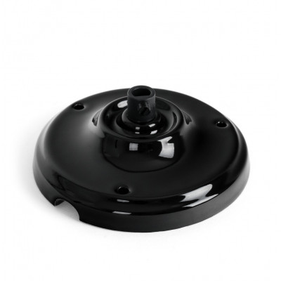 Ceramic ceiling cup / rose in black - one cable