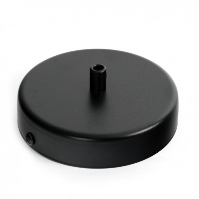 Large metal ceiling cup / rose lacquered in black structural - one cable