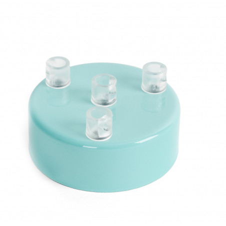 Metal ceiling cup lacquered in light blue - four cables