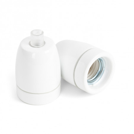 Ceramic lamp holder white E27
