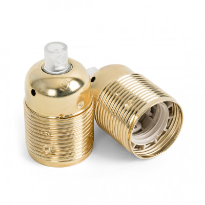 Metal lamp holder E27 in golden color