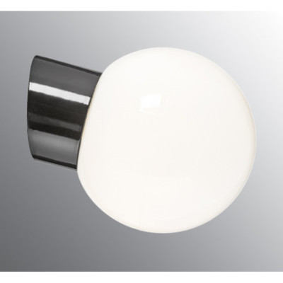 Ifö Electric Classic Globe 180 Black LED 8 W 3000 K 800 lm IP54 Opal Glass Wall Light