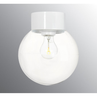 Ifö Electric Classic Globe 200 White E27 Max 60 W IP54 Clear Glass Ceiling/Wall Light