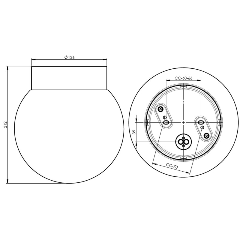 Ifö Electric Classic Globe 200 White E27 Max 40 W IP54 Opal Glass Ceiling/Wall Light