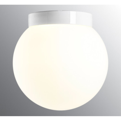 Biała lampa sufitowa, ścienna Classic Globe 300 LED  12W 3000K 1350lm porcelanowa IP44 z mlecznym matowym kloszem Ifö Electric
