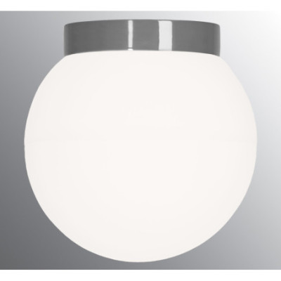 Szara lampa sufitowa, ścienna Classic Globe 300 LED  12W 3000K 1350lm porcelanowa IP44 z mlecznym matowym kloszem Ifö Electric