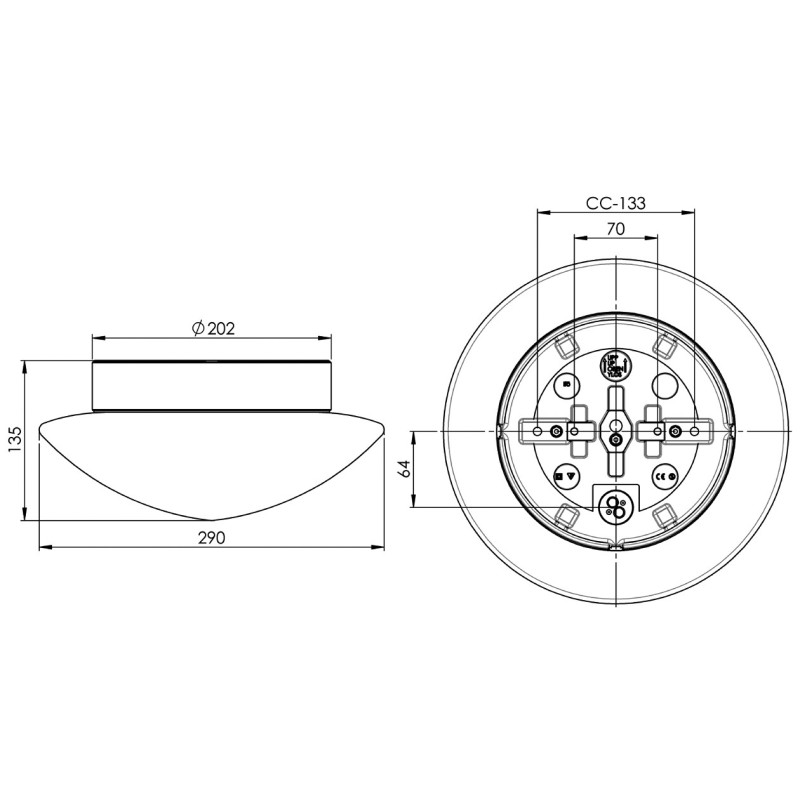 Ifö Electric Contrast Solhem White E27 Max 75 W IP44 Matt Opal Glass Ceiling/Wall Light