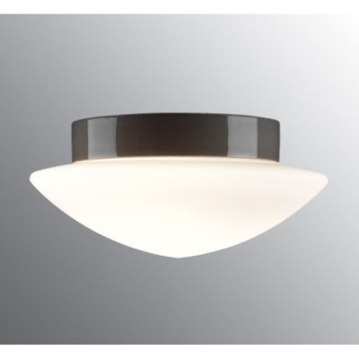 Szara lampa sufitowa, ścienna Contrast Solhem LED DALI 12W 3000K 1350lm porcelanowa IP44 z mlecznym kloszem Ifö Electric