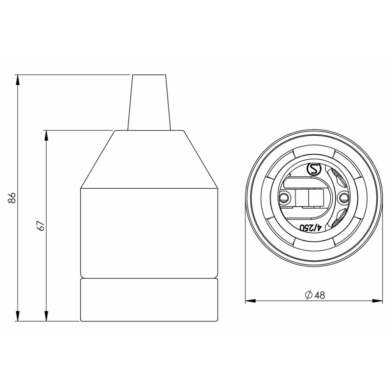 Ifö Electric Klack White E27 Max 60 W IP20 Ceiling Rose Pendant Light