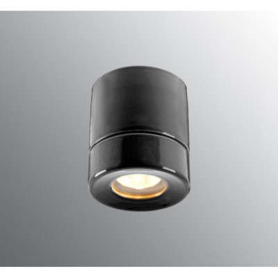 Czarny spot Light On Downlight GU10, maks. 50W porcelanowa oprawa IP44 Ifö Electric
