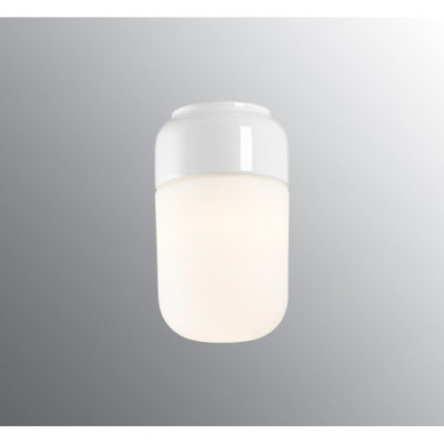 Biała lampa sufitowa, ścienna Ohm 100/170 LED  8W 3000K 800lm porcelanowa oprawa IP44 z mlecznym kloszem Ifö Electric