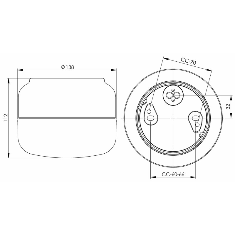 Ifö Electric Ohm 140/115 White GX53 Max 7 W IP44 Ceiling/Wall Light