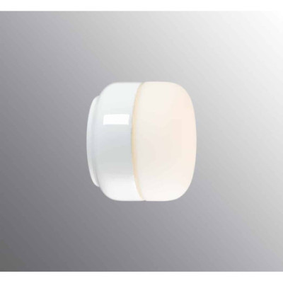 Biała lampa sufitowa, ścienna Ohm 140/115 LED  10W 2700K 1000lm porcelanowa oprawa IP44 z mlecznym kloszem Ifö Electric