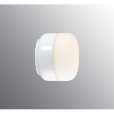 Biała lampa sufitowa, ścienna Ohm 140/115 LED  10W 3000K 1000lm porcelanowa oprawa IP44 z mlecznym kloszem Ifö Electric