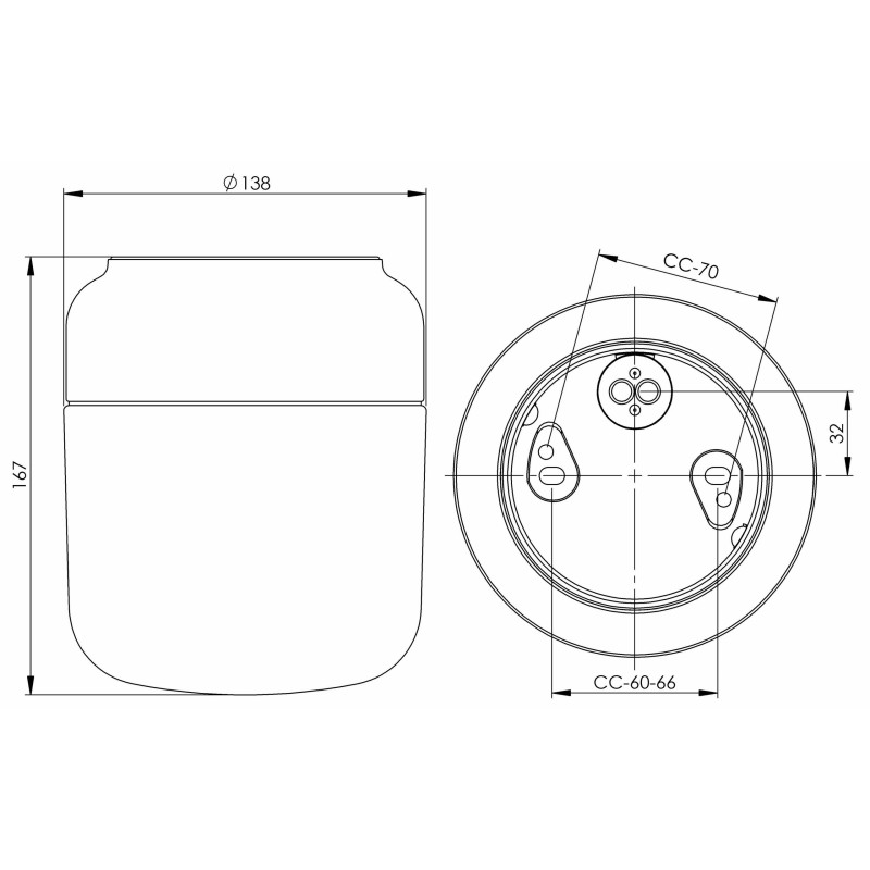Ifö Electric Ohm 140/170 White E27 Max 40 W IP44 Matt Opal Glass Ceiling/Wall Light