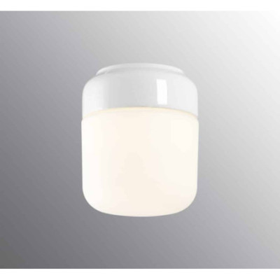Biała lampa sufitowa, ścienna Ohm 140/170 LED 10W 2700K 1000lm porcelanowa oprawa IP44 z mlecznym matowym kloszem Ifö Electric
