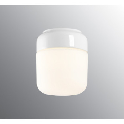 Biała lampa sufitowa, ścienna Ohm 140/170 LED DALI 10W 3000K 1200lm porcelanowa oprawa IP44 z mlecznym kloszem Ifö Electric