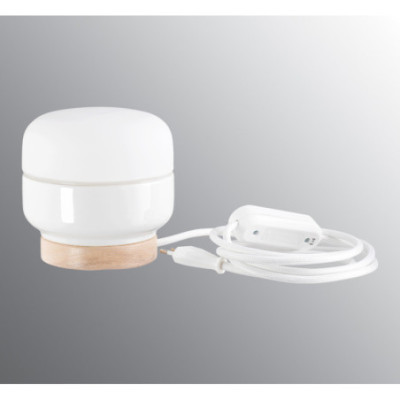 Biała lampa stołowa Ohm Table 140/135 GX53 maks.7W porcelanowa oprawa IP20 z mlecznym matowym kloszem Ifö Electric