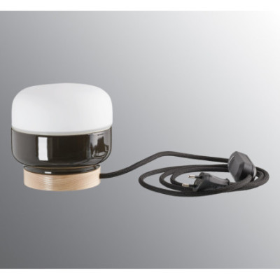 Czarna lampa stołowa Ohm Table 140/135 GX53 maks.7W porcelanowa oprawa IP20 z mlecznym matowym kloszem Ifö Electric