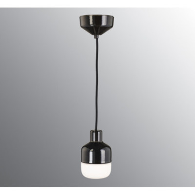 Ifö Electric Ohm 100/155 Black G9 Max 20 W IP44 Matt Opal Glass 2 m Cable Pendant Light
