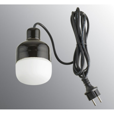 Ifö Electric Ohm 100/155 Black G9 Max 20 W IP44 Matt Opal Glass 3 m Plug Pendant Light
