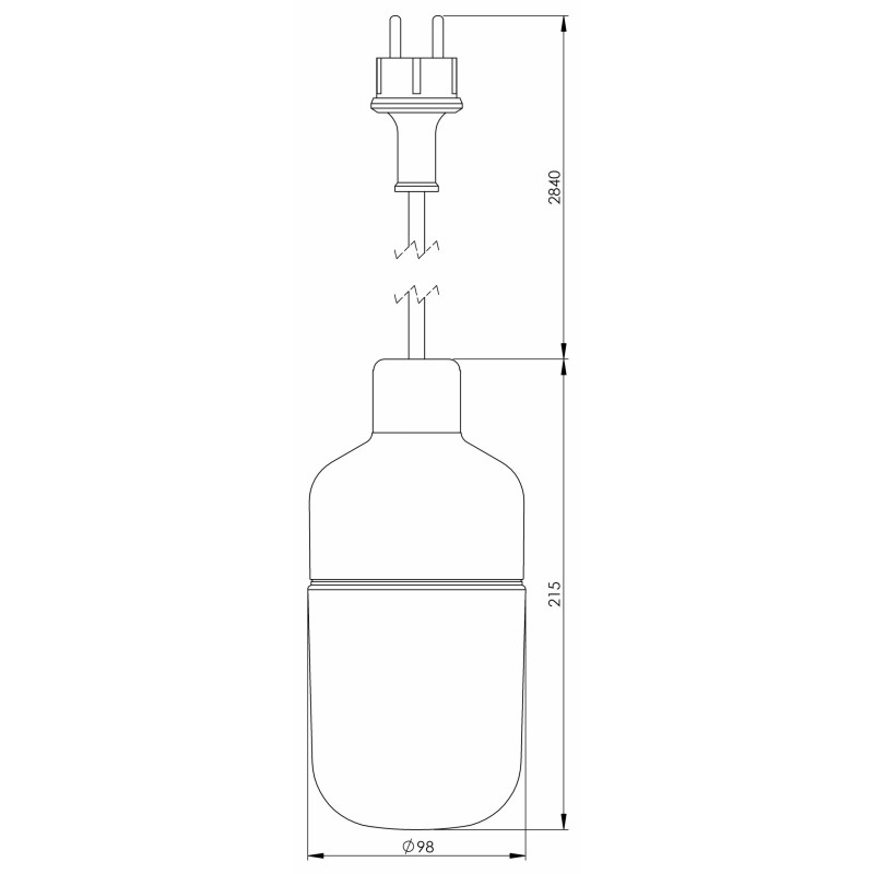 Ifö Electric Ohm 100/215 White E27 Max 40 W IP44 Matt Opal Glass 3 m Plug Outdoor Pendant Light