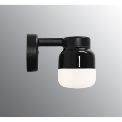 Ifö Electric Ohm Wall 100/150 Black G9 Max 20 W IP44 Matt Opal Glass Wall Light
