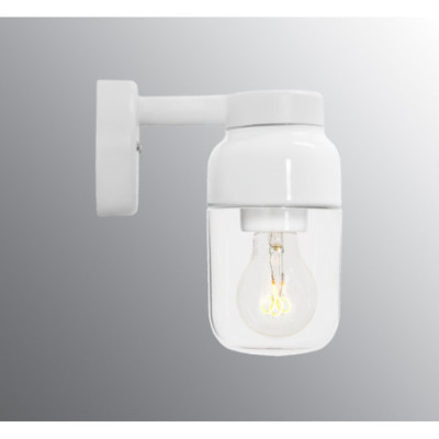Ifö Electric Ohm Wall 100/210 White E27 Max 40 W IP44 Clear Glass Wall Light