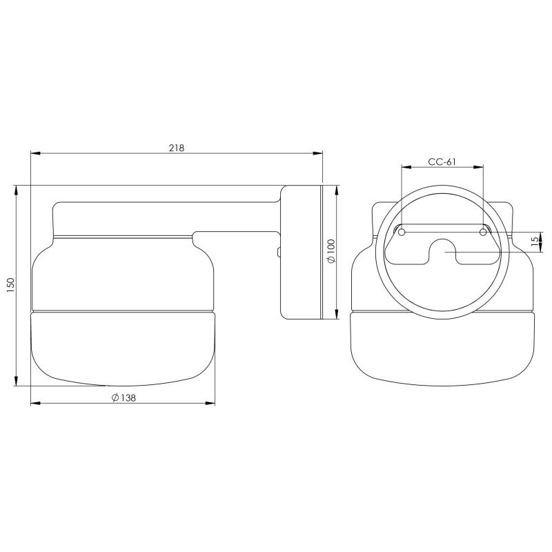 Czarna lampa ścienna Ohm Wall 140/150 GX53 maks.7W porcelanowa oprawa IP44 z mlecznym matowym kloszem Ifö Electric