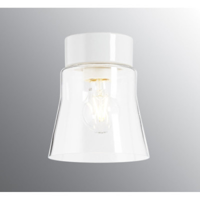 Ifö Electric Open Anna White E27 Max 75 W IP21 Clear Glass Ceiling Light
