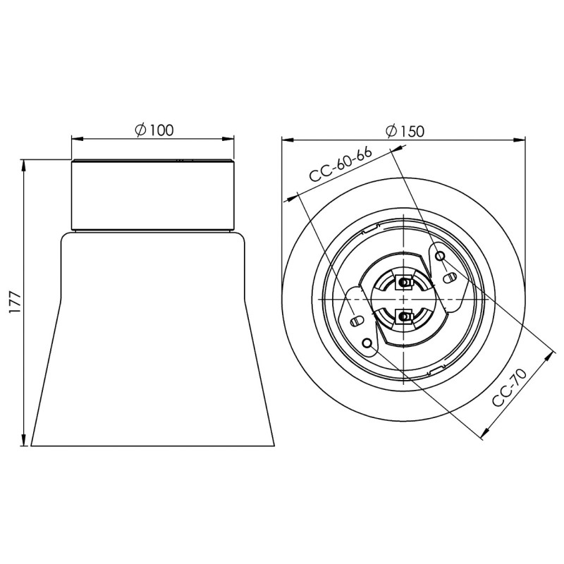 Ifö Electric Open Anna White E27 Max 75 W IP21 Clear Glass Ceiling Light
