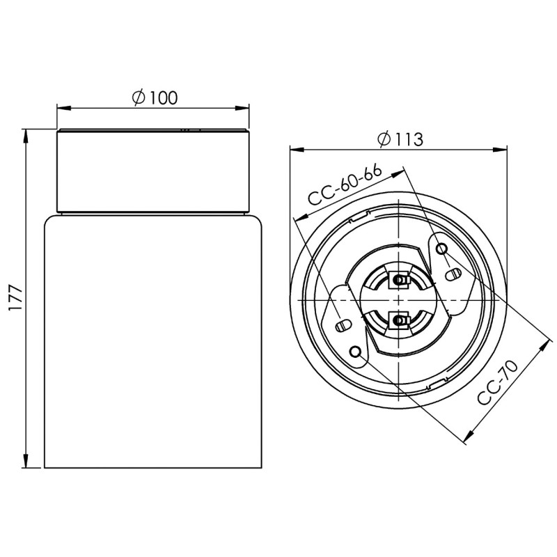 Ifö Electric Open Tina Grey E27 Max 75 W IP21 Clear Glass Ceiling Light