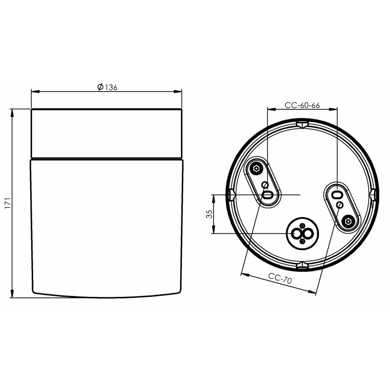 Ifö Electric Opus 140/170 White E27 Max 40 W IP44 Matt Opal Glass Ceiling/Wall Light