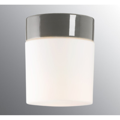 Szara lampa sufitowa, ścienna Opus 140/170 LED DALI  10W 3000K 1200lm porcelanowa IP44 z mlecznym matowym kloszem Ifö Electric