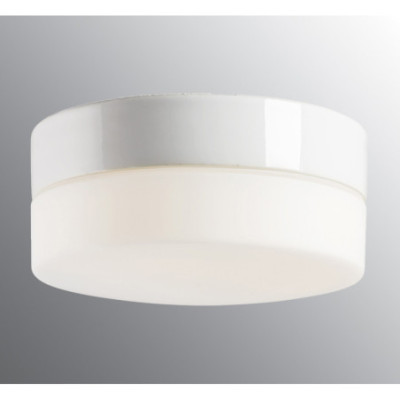 Biała lampa sufitowa, ścienna Opus 200/100 LED 12W 3000K 1350lm porcelanowa oprawa IP44 z mlecznym matowym kloszem Ifö Electric