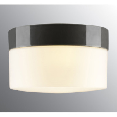 Szara lampa sufitowa, ścienna Opus 200/135 LED 12W 2700K 1300lm porcelanowa oprawa IP44 z mlecznym matowym kloszem Ifö Electric