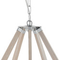 NEZ 5 Pendant Lamp Chandelier Chrome / Bleached Oak