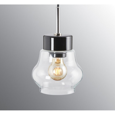 Czarna lampa wisząca Smycka Emma porcelanowa oprawa z przezroczystym kloszem Ifö Electric